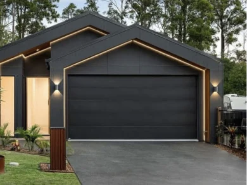 Garage door being inspected and maintained as part of a routine servicing checklist